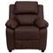 Emma and Oliver Deluxe Padded Contemporary Kids Recliner with Storage Arms